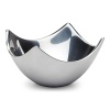 Shining iron-finished nambé metal gives this sculptural nut bowl from Nambé sleek, modern appeal.