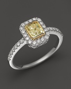 White and Natural Yellow Diamond Ring in 14K White Gold. 0.80 ct. t.w.