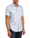 Perry Ellis Men's Short Sleeve Military Style Woven Shirt