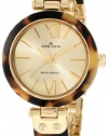 Anne Klein Women's 109652CHTO Gold-Tone Tortoise Plastic Bezel and Bangle Bracelet Watch