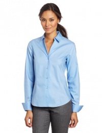 Jones New York Women's Petite Long Sleeve Easy Care Blouse, New Blue, 6P