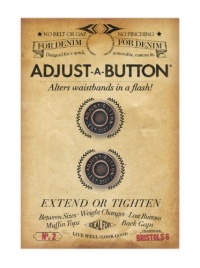 Adjust A Button for Denim: Removable instant fix fashion button for tight or gaping waistbands for a perfect fit on jeans (No iron, sew, tailor)