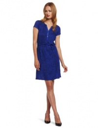 Calvin Klein Jeans Women's Petite Short Sleeve Slitneck Dress