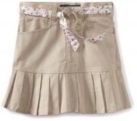 U.S. Polo School Uniform Girls 7-16 Print Belt Twill Scooter Skirt