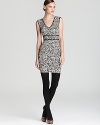 The frock to rock this fall, this BCBGMAXAZRIA dress boasts a trendsetting leopard print in a flattering body-con silhouette--it's the one that offers a seamless commute from the conference room to the cocktail party.