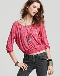 Free People Tee - Saffron Fields Burnout