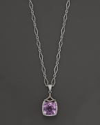 Badgley Mischka Amethyst Pendant Necklace With White And Brown Diamonds, 18