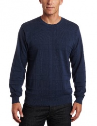 Van Huesen Men's 9GG Windowpane Crew Neck Sweater