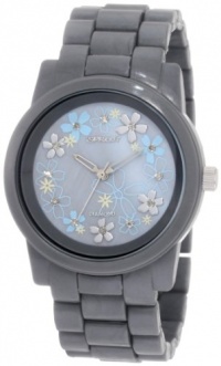 Sprout Women's ST/5035MPGY Floral Print Diamond Dial Grey Corn-Resin Bracelet Eco-Friendly Watch