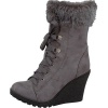 Top Moda Pure-55 Grey Wedge High Heel Mid Knee Booties, Size: 7 (M) US [Apparel]