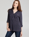 Precise stripes bring preppy polish to this Splendid top--destined to be a wardrobe classic.