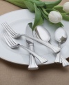 Waterford outfits tables of twelve with the thoroughly brilliant Mont Clare flatware set. Stainless steel place settings and serving pieces share a flared handle, ridged design and extraordinary silver shine that's made to last.