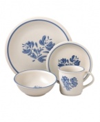 Pfaltzgraff celebrates 200 years of quality craftsmanship with the classic Yorktowne dinnerware pattern. A hand-applied floral motif and old-world glaze evokes original Pfaltzgraff ceramics in dishwasher- and microwave-safe stoneware. (Clearance)