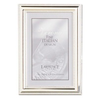 Lawrence Frames Metal Picture Frame Silver-Plate with Delicate Beading, 4 by 6-Inch