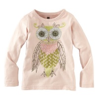 Tea Collection Girls 2-6X Blomma Owl Tee, Pink Sand, 2