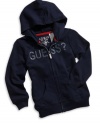 GUESS Kids Girls Girl Hoodie with Appliqué, NAVY (14)