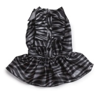 Zack & Zoey Polyester Platinum Print Zebra Dog Dress, Small, Black