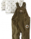 Little Me Baby-Boys Infant Pilot Plane Overall Set, Olive, 12 Months