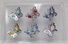 Chrome Plated Butterfly Suncatcher Gift Set with Swarovski Austrian Crystals (Set of 6)