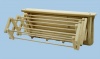 Clothes Drying Rack - Wall Mounted - wood (Unfinished White Pine) (12.25h x 27w x 6d (closed))