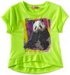 Energie Girls 7-16 High Low Tee With Graphic Panda, Hybrid Green, X-Large