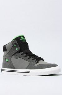 Supra Kids Vaider Youth Boys Size 3 Gray Suede Sneakers Shoes