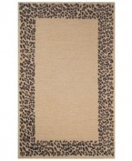 Give your patio a roaringly stylish look with Liora Manne's leopard border rug! Hand-hooking and hand-tufting techniques are combined to achieve the rich, textural surface of this oatmeal-hued indoor/outdoor rug from the Promenade collection. UV stabilized to minimize fading, the fashion-forward, durable rug is sure to please. Hose off for easy cleaning.