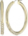 Nine West HOOP THERE IT IS Gold-Tone Crystal Pave Hoop Earrings