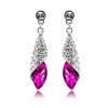 White Gold Swarovski Elements Crystal Tear Drop Dangle Earrings