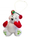 A visitor from up north, this polar bear ornament from Annalee proves irresistible to revelers everywhere. Reposition his arms and legs to sit on a shelf or live in your tree.