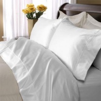 Homespell Bed Sheet Set 100% Egyptian Cotton 1000 Thread Count Solid Sateen White Full