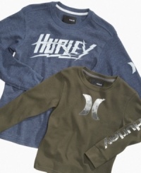 Don't let his style cool off – these long-sleeve thermals from Hurley warm him up this fall.