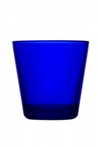 iittala Kartio Set of Two Glass Tumblers, Cobalt Blue, 7-Ounce Capacity