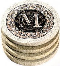 Thirstystone Sandstone Monogram M Coaster Set