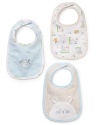 This set of bunny bibs includes one with velour bunny embroidery, one with a bunny print and one with a single mini bunny.