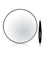 EXCLUSIVELY AT SAKS. Elegant and ultra-functional, this Mini Slant Tweezer wonder features Tweezerman's signature perfectly aligned, hand-filed precision tips for expert brow shaping. Stainless steel with enamel color finish and a single, lovely embellishment. Also includes 10x Magnifying Mirror: optically correct for perfect tweezing, this convenient home and travel mirror is clear from edge-to-edge with no distortion. Attaches to any smooth, clean surface.