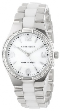 Anne Klein Women's 109119WTSV Swarovski Crystal-Accented Silver-Tone Ceramic Dress Watch