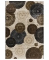 A collection of medallions are intricately woven in a soothing palette of earthy tones upon this Jamestown area rug from Kenneth Mink. Made in Turkey of durable heat-set polypropylene, this rug boasts unique texture with accents of carved detailing for pure style that endures. (Clearance)