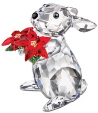 Swarovski Rabbit With Poinsettia