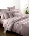 The Essentials Dusk sham from Donna Karan adds elegance and comfort to your bed with perfectly tailored alternating rows of shiny and matte silk charmeuse.