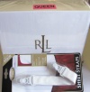 Bundle -- Two Items -- Lauren By Ralph Lauren Bedding Dunham 300 Thread Count Sateen Queen Sheet Set WHITE with One Set of Four Sheet Straps