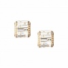 Carolee Golden Dreams Deco Crystal Baguette Button Clip on Earrings