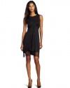 BCBGMAXAZRIA Women's Minette Sleeveless Draped Dress With Lace