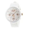 PUMA Women's PU910672002 Slick 3-Hand-Date White and Rosegold Watch