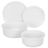 Corningware French White 4-Piece Round Mini Value Pack, Includes 16-Ounce Round Dish