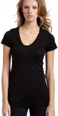 Splendid Women's Very Light Jersey Scoop Neck Tee,Black,X-Small