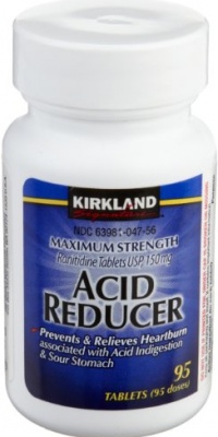 Kirkland Signature Maximum Strength Acid reducer  Ranitidine tablets USP  150MG  95 Tablets  2-Count  190 Total tablets.