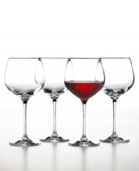 This set of all-occasion Premium Merlot wine glasses from The Cellar glassware hosts your favorite reds in chic simplicity, featuring clear glass with elegantly tapered stems.