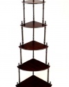 Frenchi Home Furnishing 5 Tier Corner Stand, Cherry Color