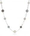 Majorica 10 and 12mm Round Pearls on Links Necklace